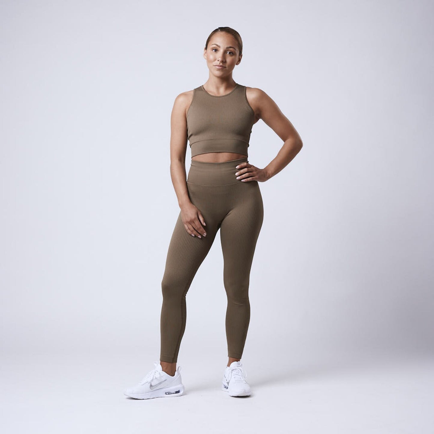 Siri Ribbed Seamless top - Stone